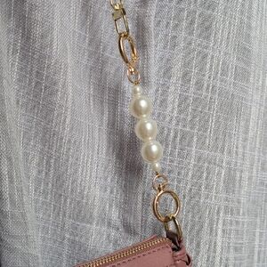 Elegant Pearl-Accented Charm Purse Strap Extender